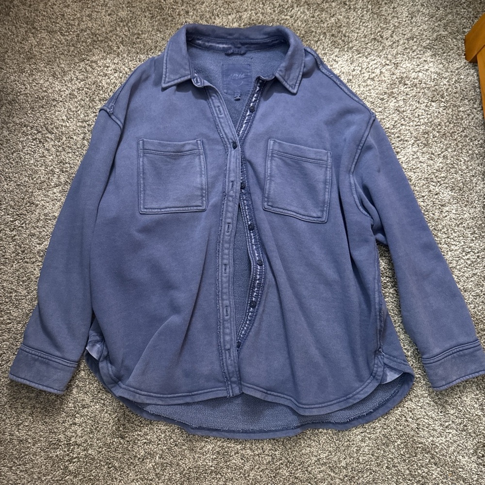 Aerie Indigo Button-Up Shirt